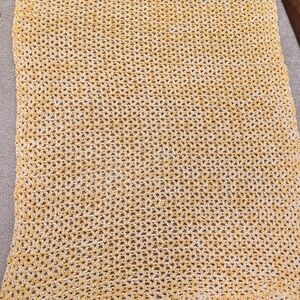 Handcrafted Crochet Throw Blanket - Yellow And White